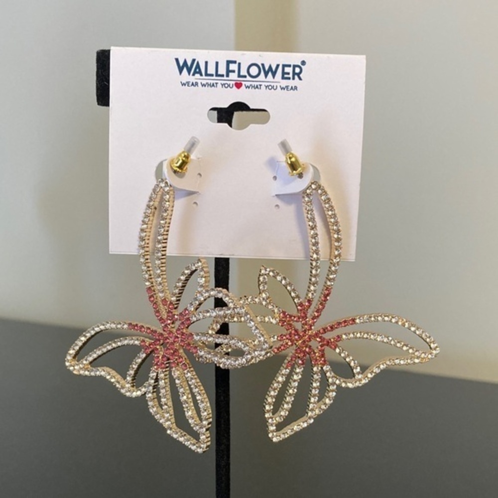 Wallflower Sparkling Pink and Gold Floral Earrings